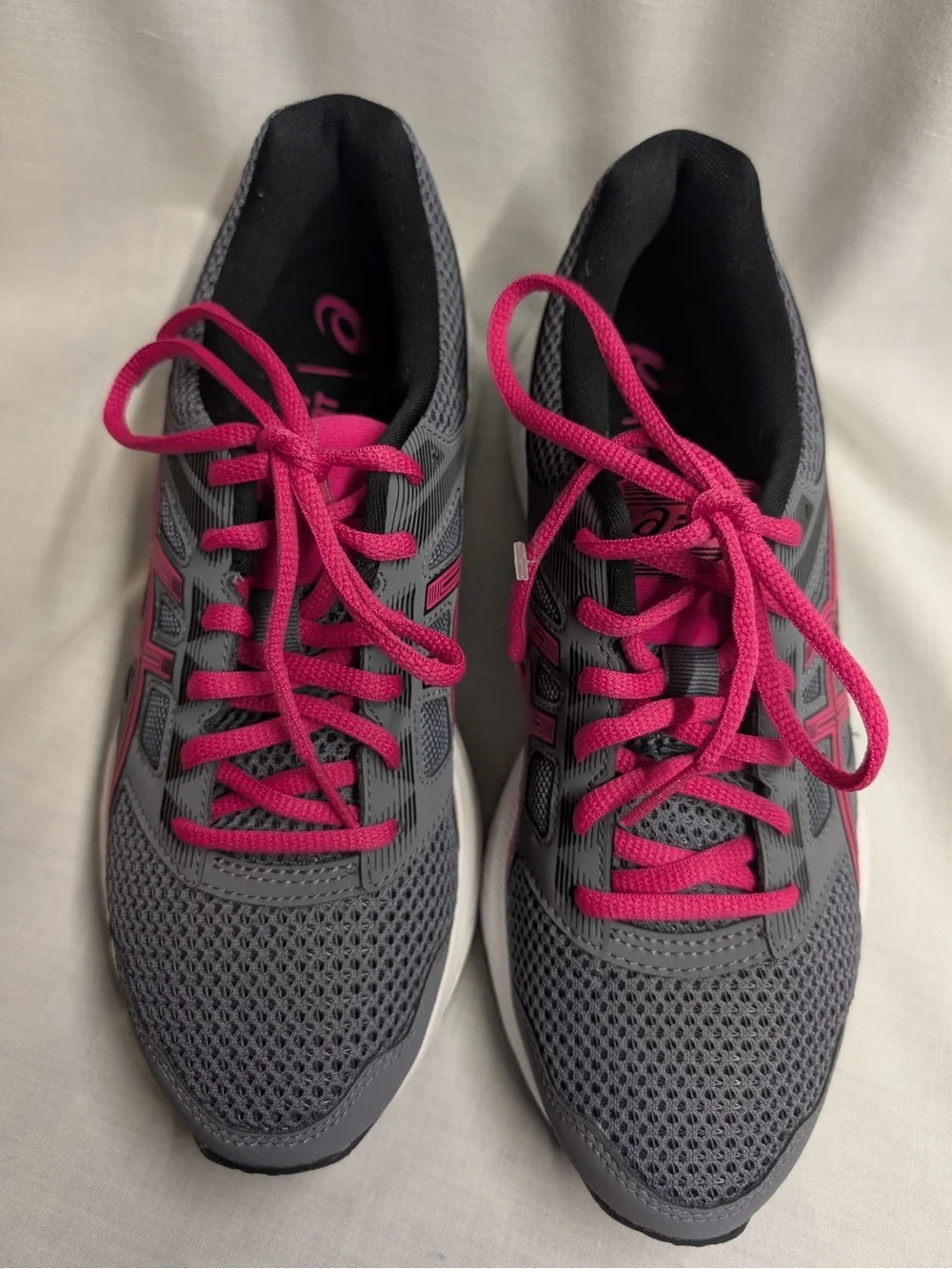 ASICS Women's Gray & Pink Athletic Running Shoes